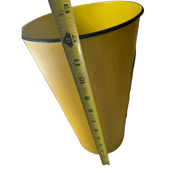 Silvestri Demdaco 2011 Katie Daisy Collection Painted Metal Cone Waste Basket 12 - Picture 7 of 9